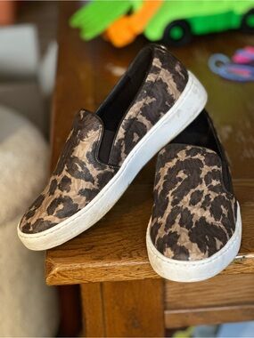 Michael Kors Leopard Print Slip-On Sneakers in Brown and Black